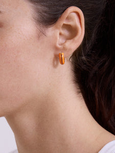 Baublebar Orange Pave Enamel Huggies