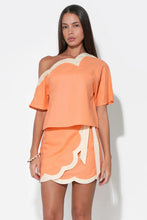 Load image into Gallery viewer, Adelyn Rae Kennedy Scalloped Linen Wrap Mini Skirt