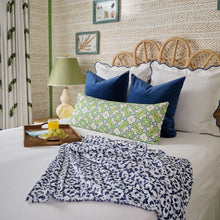 Load image into Gallery viewer, Laura Park Porto Tiles Navy Fleece Blanket