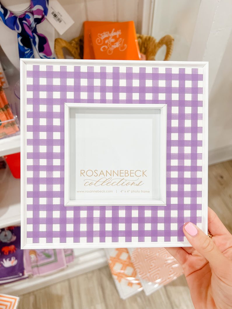 Purple Gingham 4x4 Frame