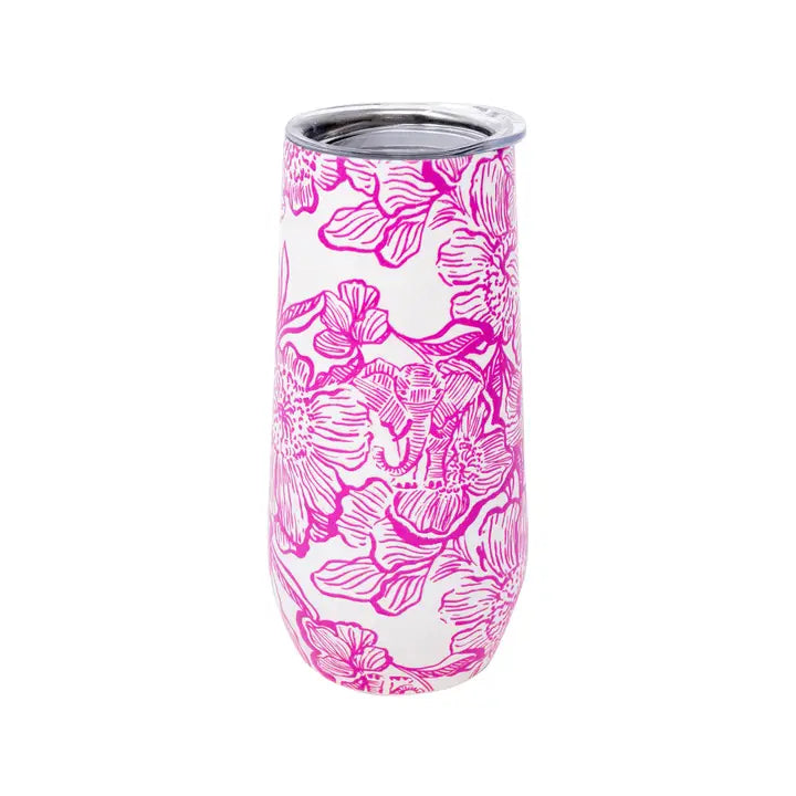 Lilly Pulitzer Stainless Steel Champagne Flute | Unforgettable Pink