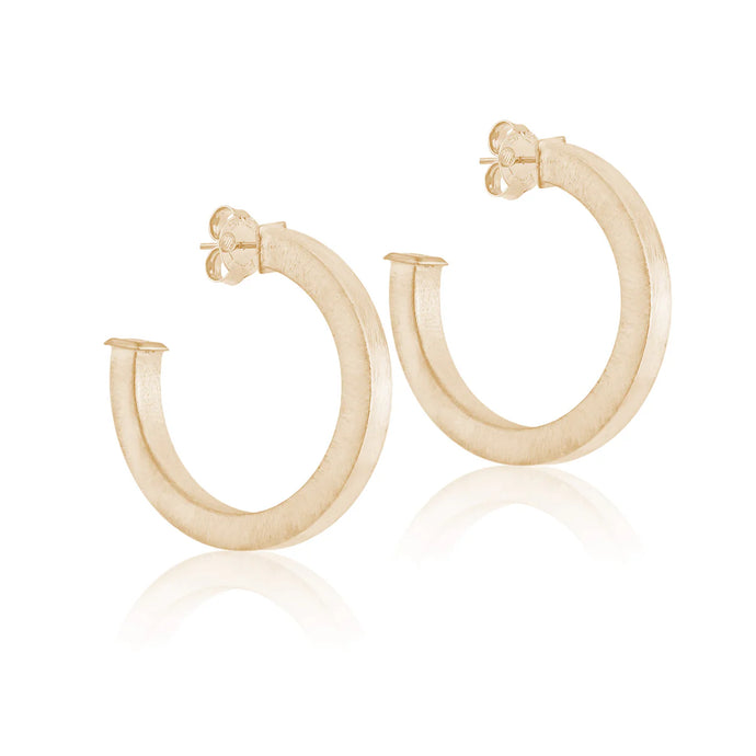 Sheila Fajl Ilana Hoops | Brushed Champagne 18K Gold Plated