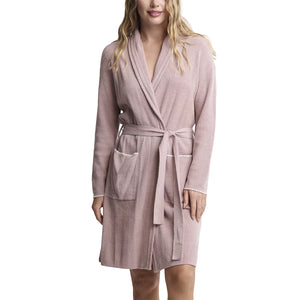 Barefoot Dreams CCUL Contrast Scallop Ribbed Robe | Teaberry