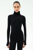 Splits59 Jackson Rib Full Length Turtleneck | Black/Creme