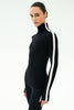 Splits59 Jackson Rib Full Length Turtleneck | Black/Creme