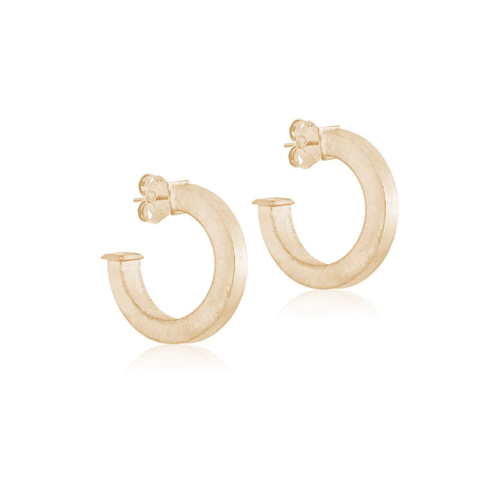 Sheila Fajl Bianca Hoops | Brushed Champagne 18K Gold Plated