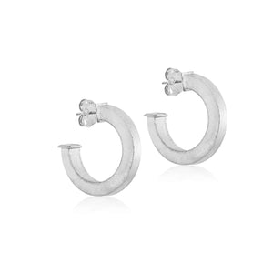Sheila Fajl Bianca Hoops | Brushed Silver Plated