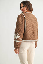 Load image into Gallery viewer, Quilted Bloom Tie-Front Jacket | Mocha/Cream
