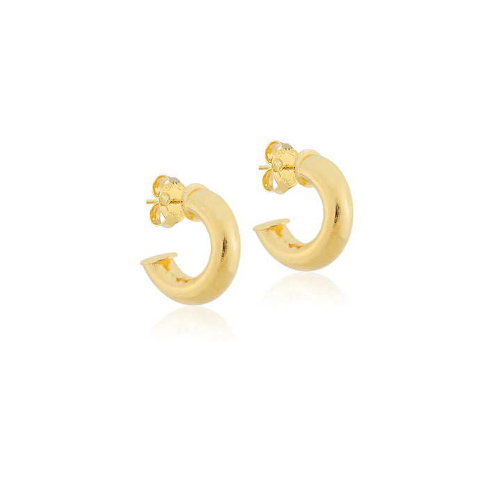 Sheila Fajl Petite Salerno Hoops | Brushed 18K Gold Plated
