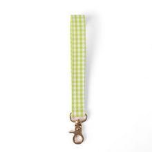Load image into Gallery viewer, Green Gingham Wristlet Keychain