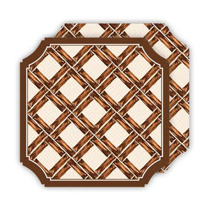 Bamboo Trellis Brown Ticket Coaster