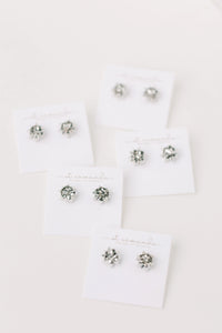 Silver Christmas Present Bow Studs