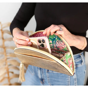 Stay Gold Half Moon Clutch