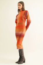 Load image into Gallery viewer, Adelyn Rae Mia Ombre Dolman Sleeves Knit Midi Dress | Burnt Orange