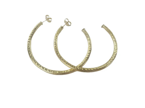 Sheila Fajl Hammered Everybody's Favorite Hoops | Brushed 18K Gold Plated