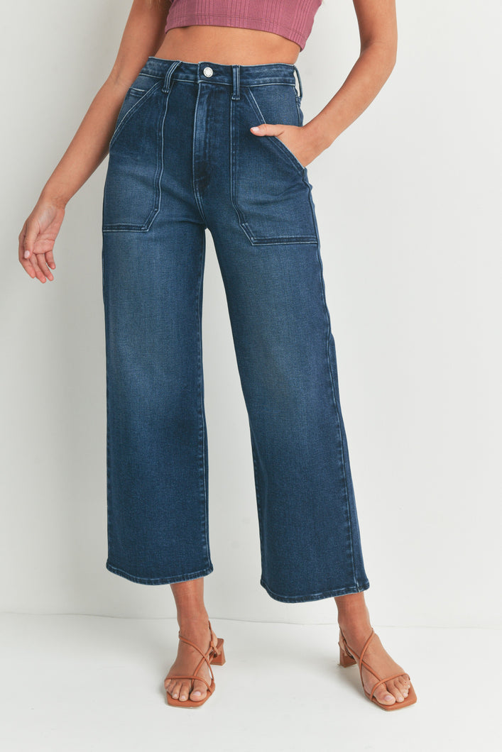Eliana Wide Leg Jean | Dark Wash Denim