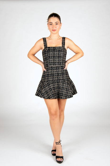 Emily Dress | Black Tweed