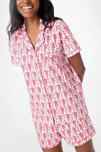 Monkey Pajamas Short Set | Pink