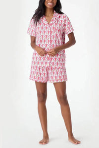 Monkey Pajamas Short Set | Pink