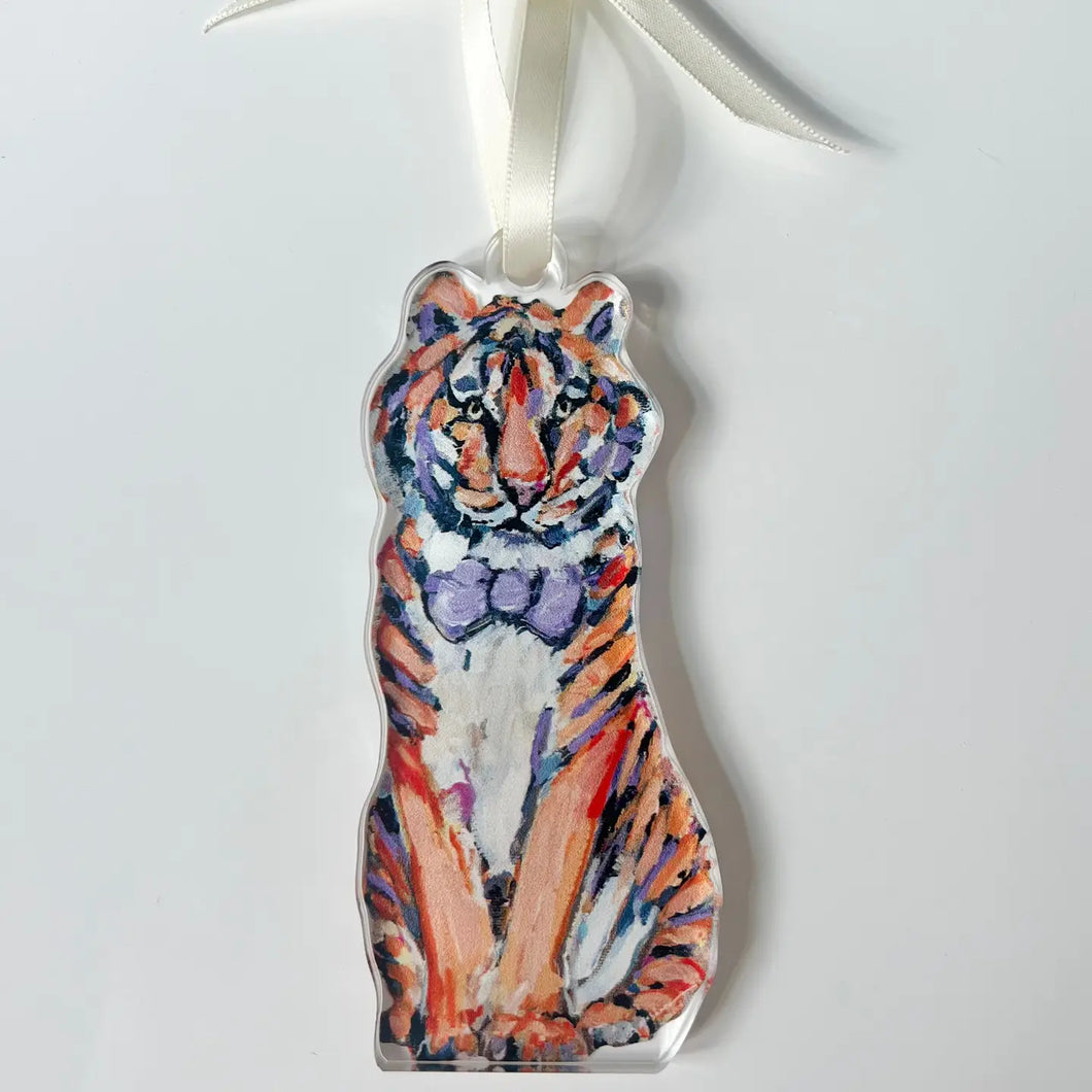 Tiger Purple & Orange Ornament