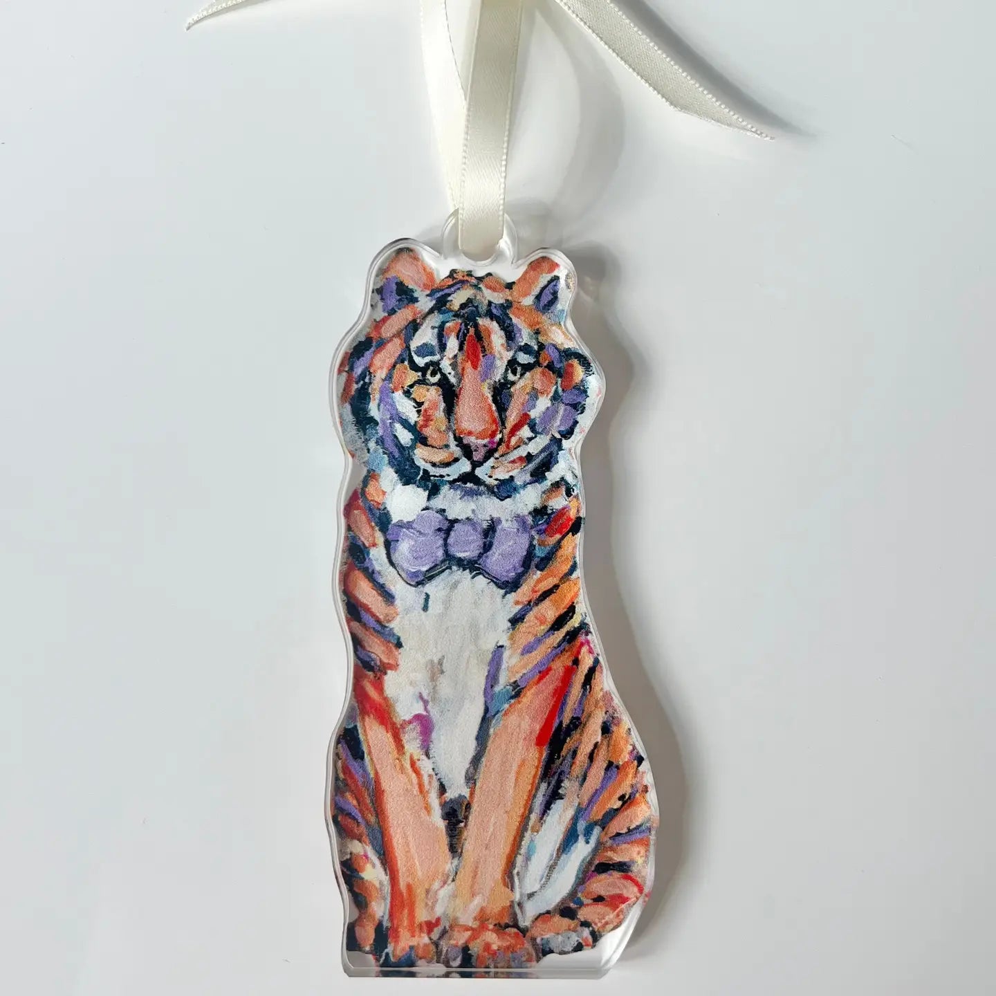 Tiger Purple & Orange Ornament
