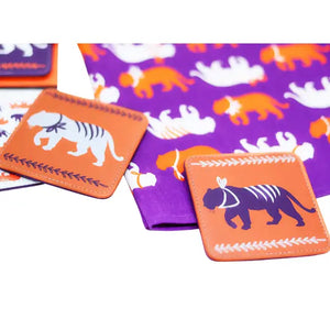 Spirit Tiger in Purple + Orange Coasters