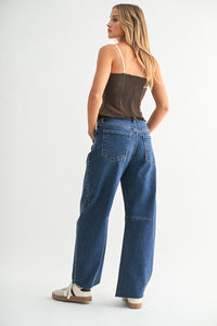 Polly Barrel Jean | Dark Wash Denim