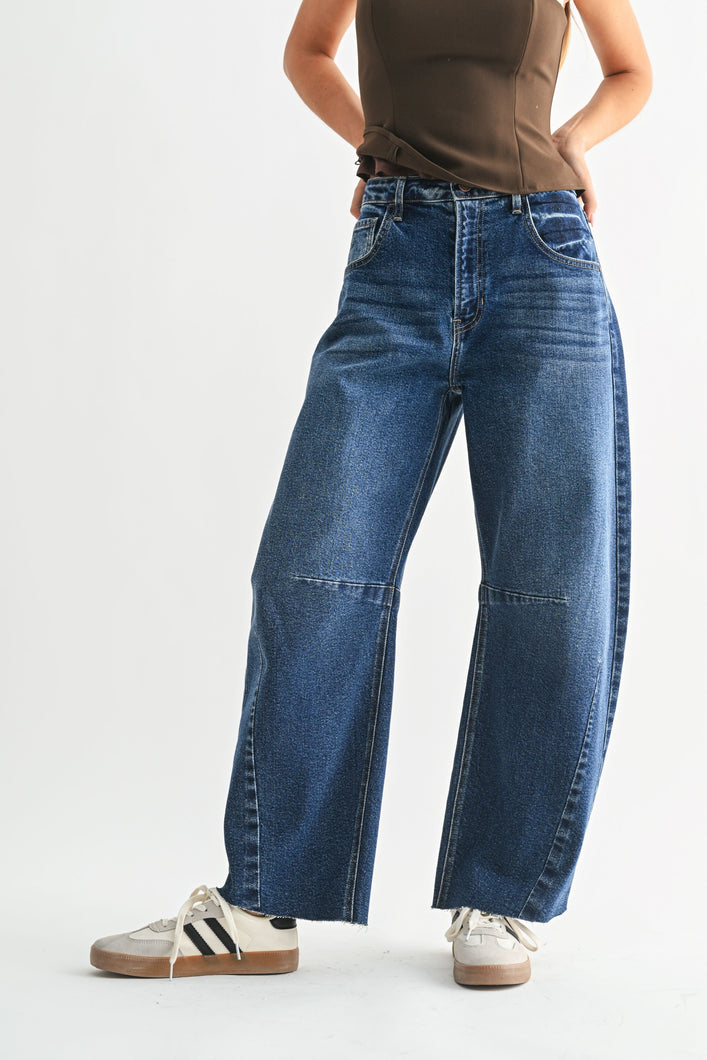 Polly Barrel Jean | Dark Wash Denim