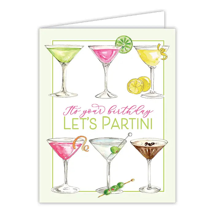 It's Your Birthday Let's Partini Martinis Greeting Card