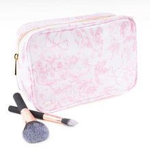 Load image into Gallery viewer, Pink Bow Toile Clear Coated Rectangular Cosmetic