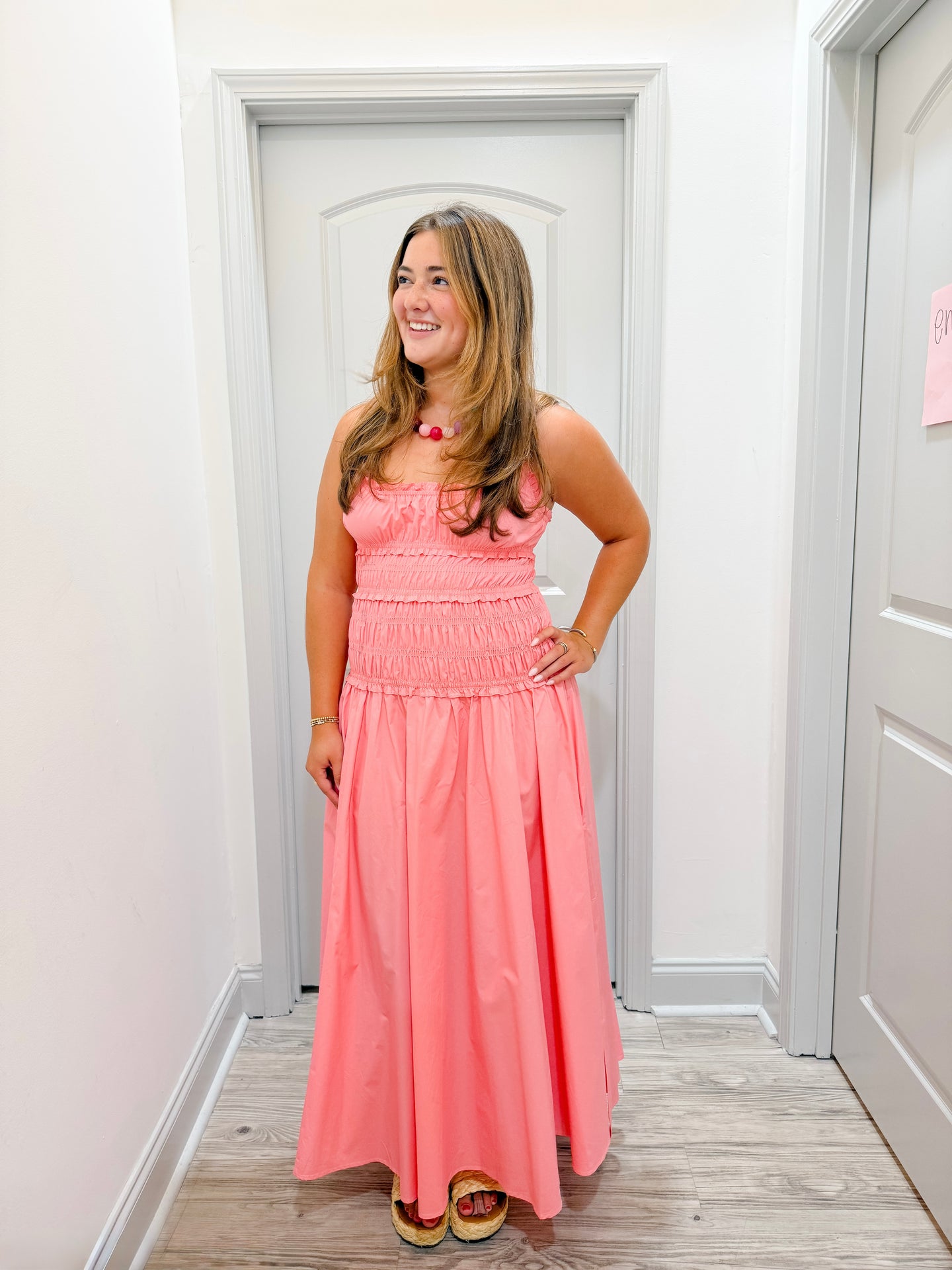 Karlie Solid Smock Cami Maxi Dress
