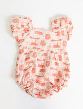 Load image into Gallery viewer, Clemson Team Toile Puff Sleeve Onesie