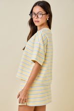 Load image into Gallery viewer, Daily Stripe Skort Set | Yellow &amp; Baby Blue