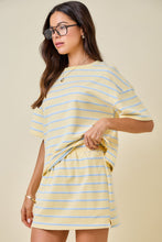 Load image into Gallery viewer, Daily Stripe Skort Set | Yellow &amp; Baby Blue