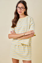 Load image into Gallery viewer, Daily Stripe Skort Set | Yellow &amp; Baby Blue