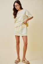 Load image into Gallery viewer, Daily Stripe Skort Set | Yellow &amp; Baby Blue