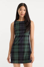 Load image into Gallery viewer, Good American The Mesh Mini Dress | Navy And Green Plaid