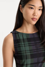 Load image into Gallery viewer, Good American The Mesh Mini Dress | Navy And Green Plaid