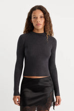 Load image into Gallery viewer, Good American The Rib Lurex Sweater | Black