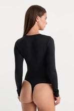 Load image into Gallery viewer, Good American The Sculpting Modern Long Sleeve Bodysuit | Black