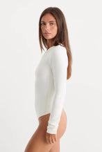Load image into Gallery viewer, Good American The Sculpting Modern Long Sleeve Bodysuit | White