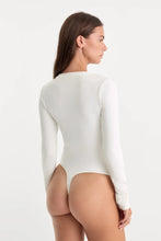 Load image into Gallery viewer, Good American The Sculpting Modern Long Sleeve Bodysuit | White