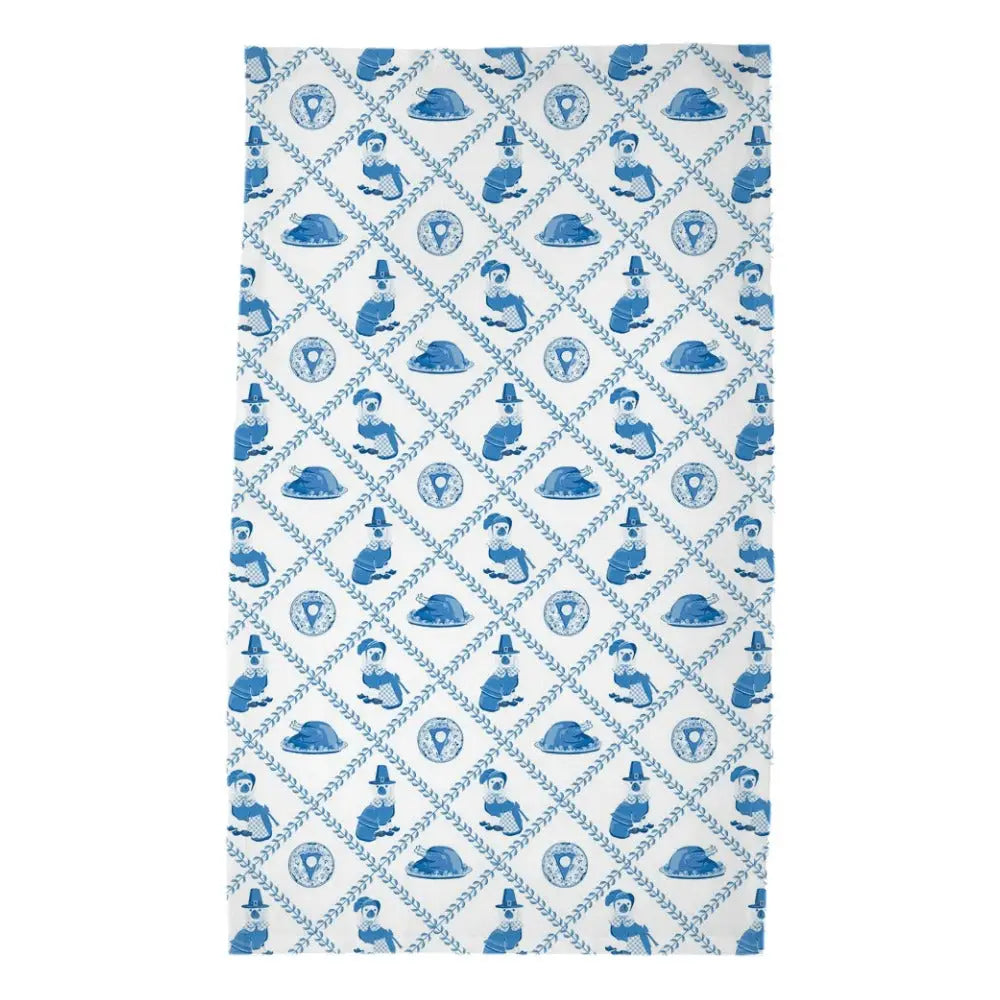 Thanksgiving Pilgrim Pooches Holiday Poly Twill Tea Towel
