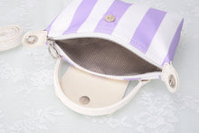 Load image into Gallery viewer, Nylon Mini Crossbody Bag | Lavender &amp; White Stripe