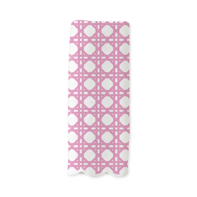 Scalloped Guest Towel | Cane Pink
