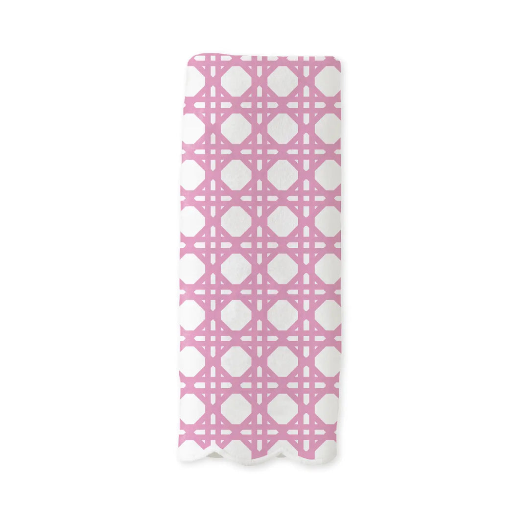 Scalloped Guest Towel | Cane Pink