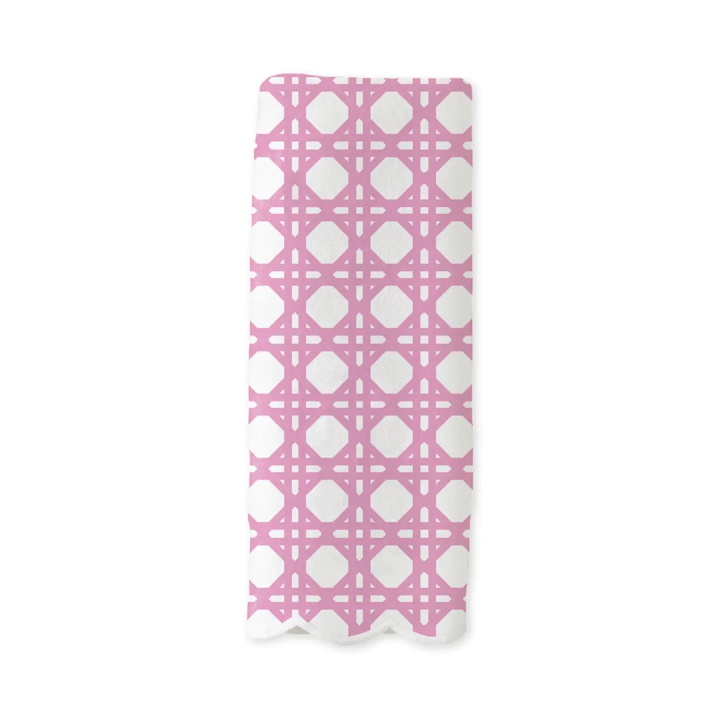 Scalloped Guest Towel | Cane Pink