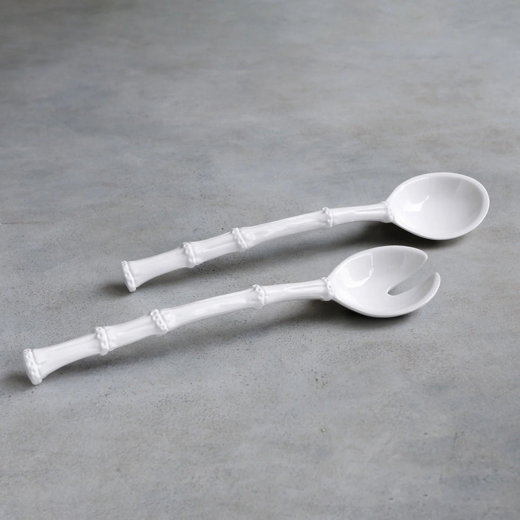 Beatriz Ball Vida Bamboo Large Salad Servers | White