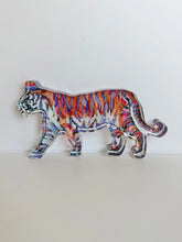 Load image into Gallery viewer, Chelsea McShane Purple &amp; Orange Walking Tiger Acrylic Shelfie