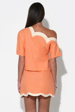 Load image into Gallery viewer, Adelyn Rae Kennedy Scalloped Linen Wrap Mini Skirt